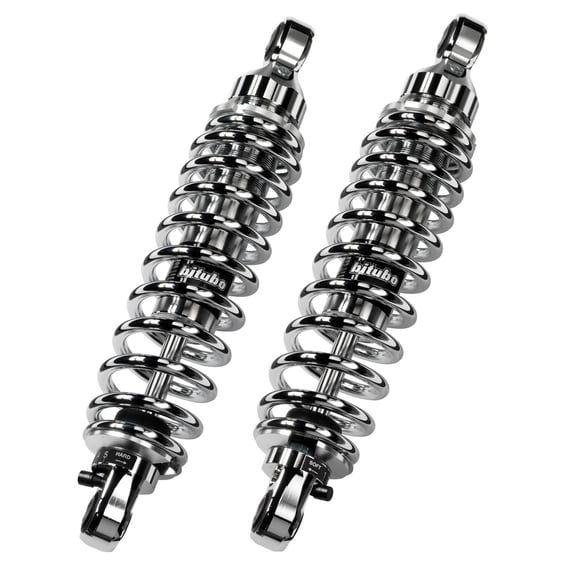 WME dual shock absorber set. Chrome. 336mm