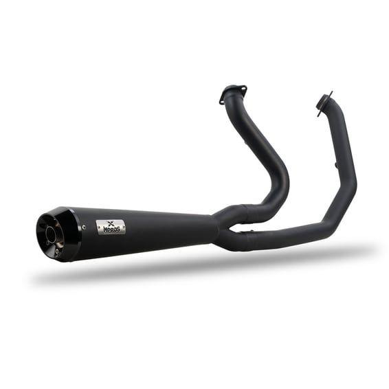Evo Softail/FXR 2-1 exhaust. SS Black. Euro 0/1/