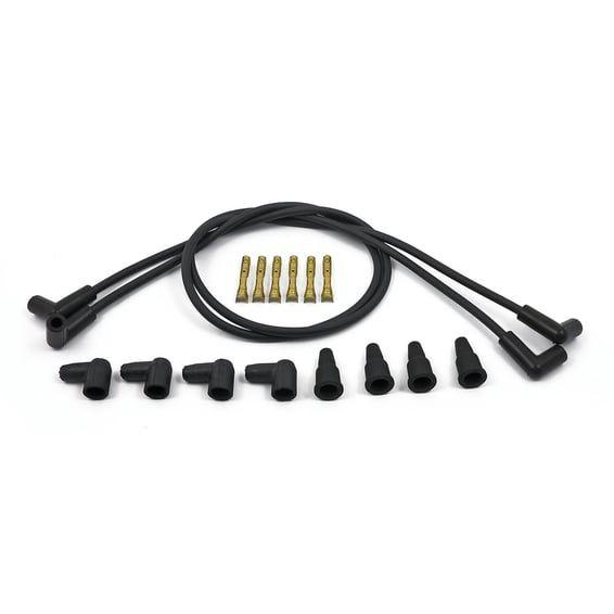 8mm spark plug 4 wire set, universal. Black