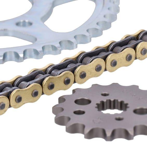 JT/Tsubaki sprocket and chain kit, 530 Sigma gold X-ring