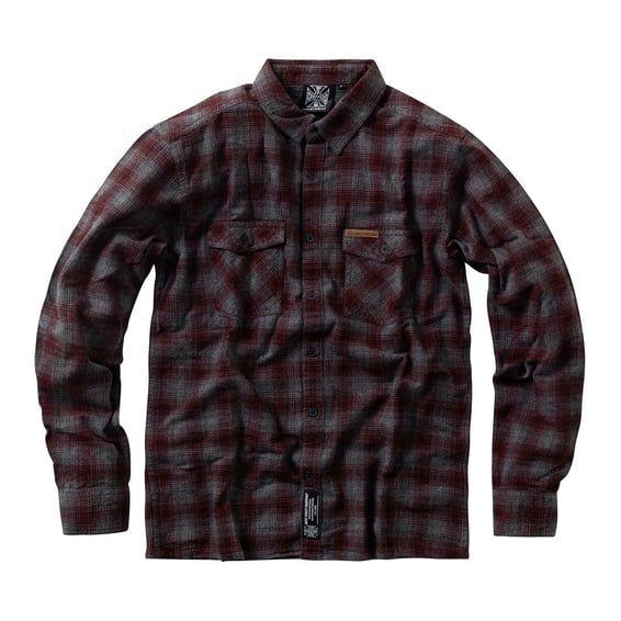 WCC Rigid Flannel shirt burgundy/grey