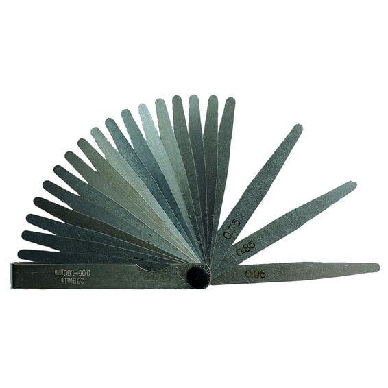 precision feeler gauge set. 15-piece. 0.05 to 1.00mm